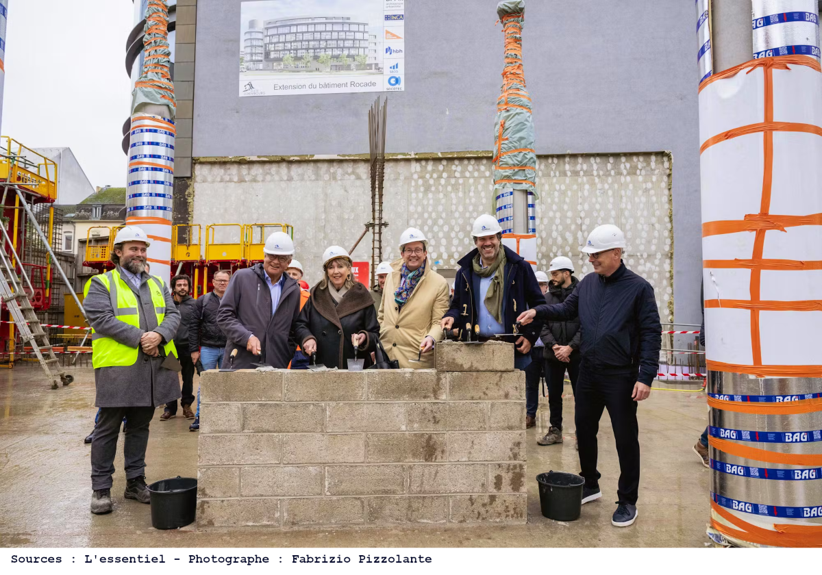 Première pierre de l’extension du bâtiment Rocade de la Ville de Luxembourg